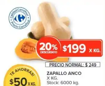 Carrefour ZAPALLO ANCO X KG. oferta