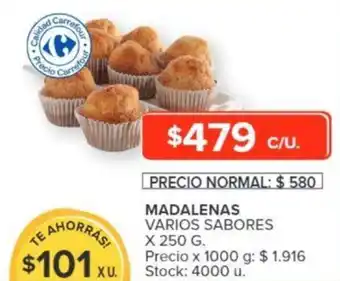 Carrefour MADALENAS VARIOS SABORES X 250 G. oferta