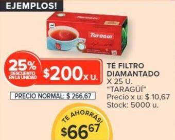 Carrefour TÉ FILTRO DIAMANTADO X 25 U. "TARAGÜÍ" oferta