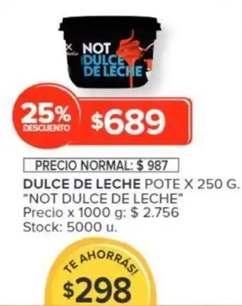 Carrefour DULCE DE LECHE POTE X 250 G. "NOT DULCE DE LECHE" oferta