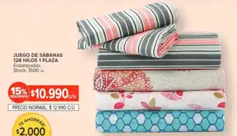 Carrefour JUEGO DE SÁBANAS 128 HILOS 1 PLAZA Estampadas oferta