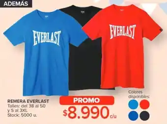 Carrefour REMERA EVERLAST Talles: del 38 al 50 y S al 3XL oferta