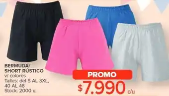 Carrefour BERMUDA/ SHORT RÚSTICO v/ colores Talles: del S AL 3XL, 40 AL 48 oferta