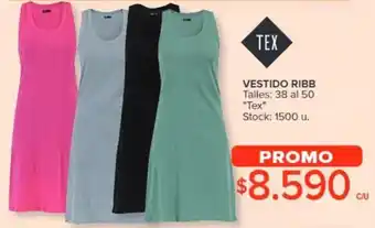 Carrefour VESTIDO RIBB Talles: 38 al 50 "Tex" oferta