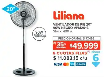 Carrefour Liliana VENTILADOR DE PIE 20" 90W NEGRO VPM2016 oferta
