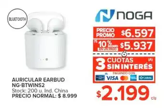 Carrefour NOGA AURICULAR EARBUD NG-BTWINS2 oferta