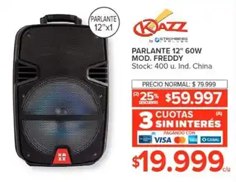 Carrefour KAZZ PARLANTE 12" 60W MOD. FREDDY oferta