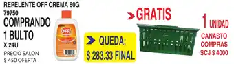 Masivos REPELENTE OFF CREMA 60G X 24U oferta