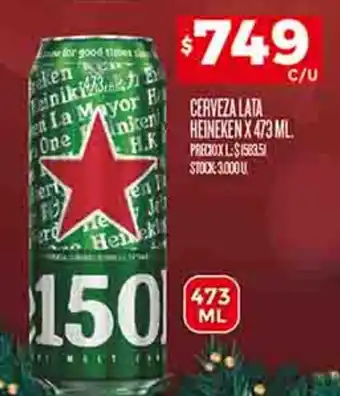 Supermercados DIA CERVEZA LATA HEINEKEN X 473 ML oferta