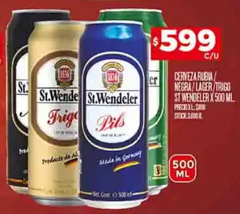 Supermercados DIA CERVEZA RUBIA/ NEGRA/LAGER/TRIGO ST. WENDELER X 500 ML oferta