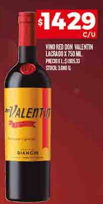 Supermercados DIA VINO RED DON VALENTIN LACRADO X 750 ML oferta