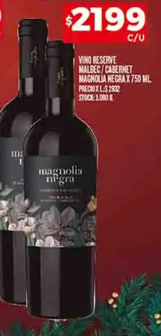 Supermercados DIA VINO RESERVE MALBEC/CABERNET MAGNOLIA NEGRA X 750 ML oferta