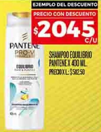 Supermercados DIA SHAMPOO EQUILIBRIO PANTENE X 400 ML. oferta