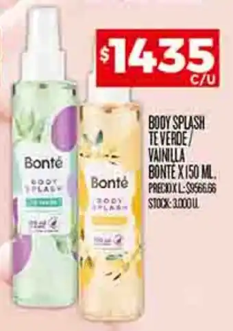 Supermercados DIA BODY SPLASH TE VERDE/ VAINILLA BONTE X 150 ML. oferta