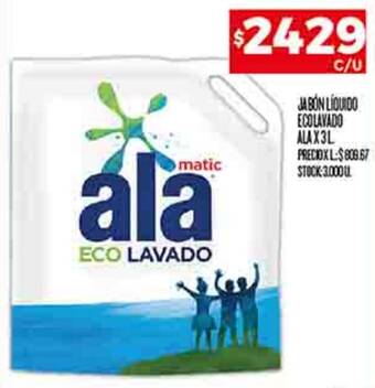 Supermercados DIA JABON LIQUIDO ECOLAVADO ALA X 3L oferta