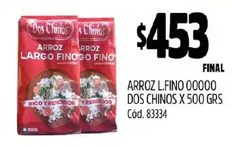 Supermercados Yaguar ARROZ LARGO FINO DOS CHINOS X 500 GRS oferta
