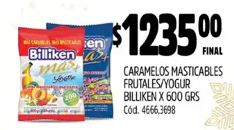 Supermercados Yaguar CARAMELOS MASTICABLES FRUTALES/YOGUR BILLIKEN X 600 GRS oferta