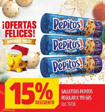 Supermercados Yaguar GALLETITAS PEPITOS REGULAR X 119 GRS oferta