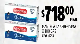 Supermercados Yaguar MANTECA LA SERENISIMA X 100 GRS oferta