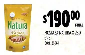 Supermercados Yaguar MOSTAZA NATURA X 250 GRS oferta