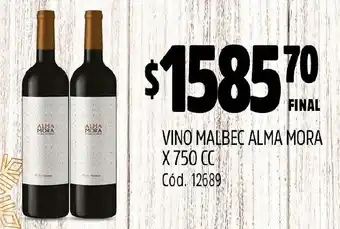 Supermercados Yaguar VINO MALBEC ALMA MORA X 750 CC oferta
