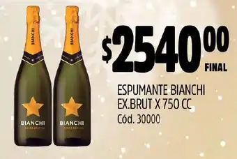 Supermercados Yaguar ESPUMANTE BIANCHI EX. BRUT X 750 CC oferta