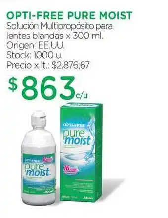 Farmacity Opti-free Pure Moist Solución Multipropósito Para Lentes Blandas 300ml oferta
