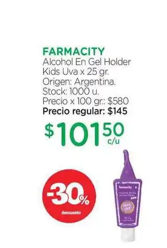 Farmacity Farmacity Alcohol En Gel Holder Kids Uva 25gr oferta