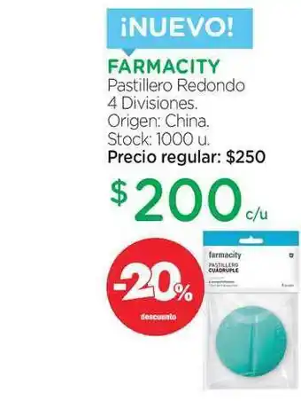 Farmacity Pastillero Redondo 4 Divisiones