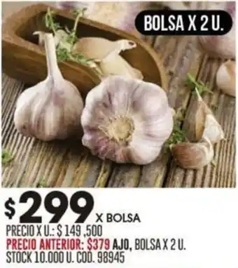 Coto AJO, BOLSA X 2 U oferta