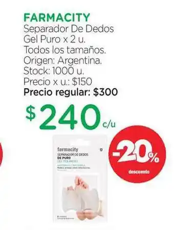 Farmacity Farmacity Separador De Dedos Gel Puro oferta