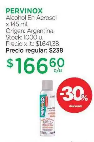 Farmacity Pervinox Alcohol En Aerosol oferta