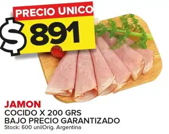 Carrefour Maxi JAMON COCIDO X 200 GRS BAJO PRECIO GARANTIZADO oferta