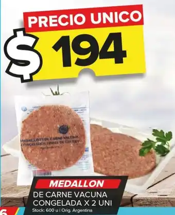 Carrefour Maxi MEDALLON DE CARNE VACUNA CONGELADA X 2 UNI oferta