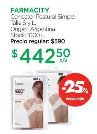 Farmacity Farmacity Corrector Postural Simple Talle S Y L oferta