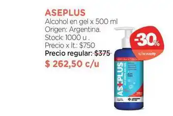 Farmacity Aseplus Alcohol En Gel 500ml oferta