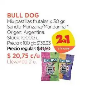Farmacity Bull Dog Mix Pastillas Frutales 30gr oferta
