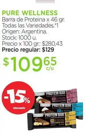 Farmacity Pure Wellness Barra De Proteina 46gr oferta