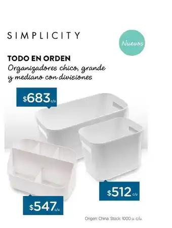 Farmacity Simplicity Todo En Orden Organizadores Chico, Grande Y Mediano Con Divisiones oferta