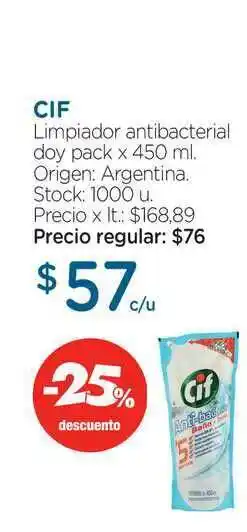 Farmacity Cif Limpiador Antibacterial Doy Pack oferta