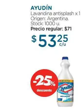 Farmacity Ayudín Lavandina Antisplash oferta