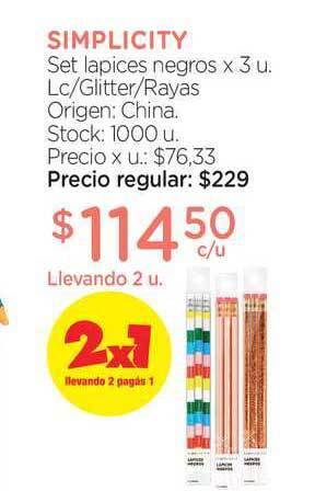 Farmacity Simplicity Set Lapices Negros oferta