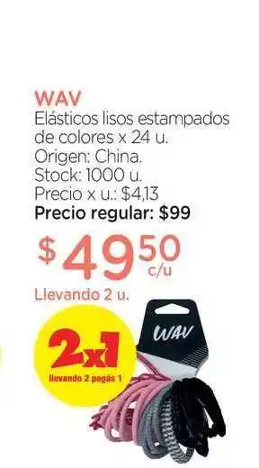 Farmacity Wav Elásticos Lisos Estampados De Colores oferta