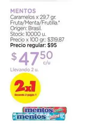 Farmacity Mentos Caramelos 29,7gr oferta