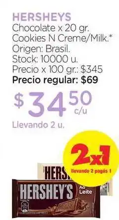 Farmacity Hersheys Chocolate 20gr oferta