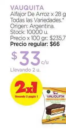 Farmacity Vauquita Alfajor De Arroz 28g oferta