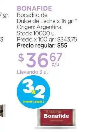 Farmacity Bonafide Bocadito De Dulce De Leche 16gr oferta