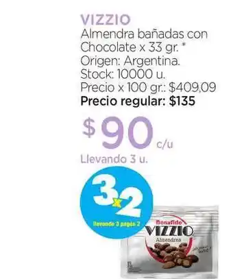 Farmacity Vizzio Almendra Bañadas Con Chocolate 33gr oferta