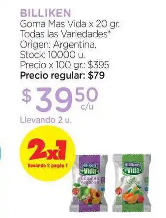 Farmacity Billiken Goma Mas Vida 20gr oferta