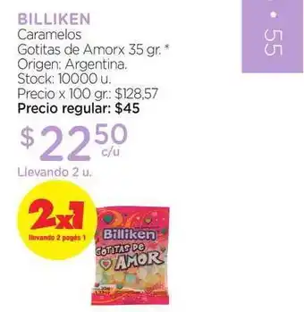 Billiken Caramelos Gotitas De Amor 35gr